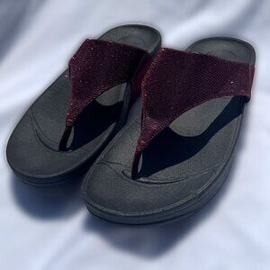 Fitflop Black and Burgundy Women's Sandals